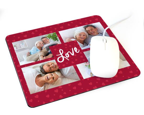 tappetino mouse con grafica rossa
