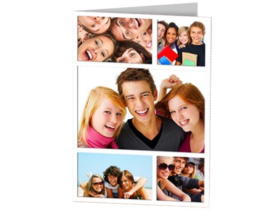 Card collage con foto di amici