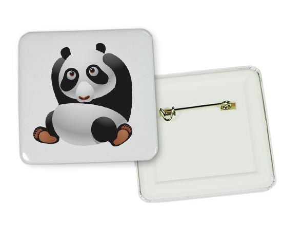 Spilla personalizzata quadrata Panda 