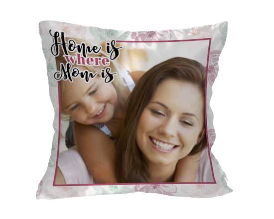 Cuscino con fronte floreale e retro bianco