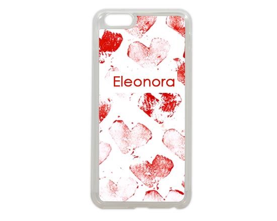 Cover iPhone 6 plus con grafica con cuori rossi