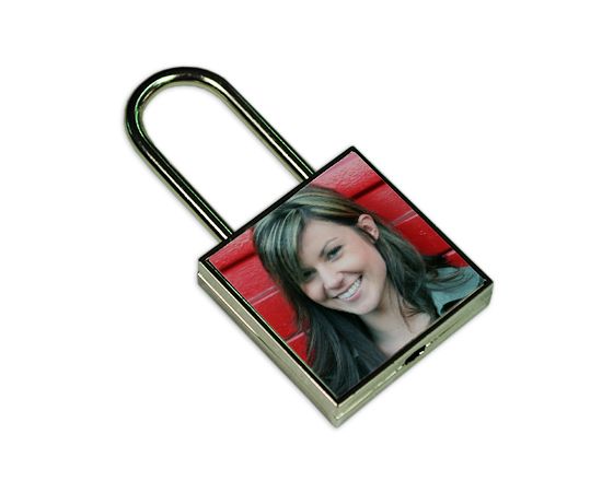 stampa foto su lucchetto in metallo