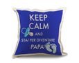Cuscino quadrato in juta Keep calm dad