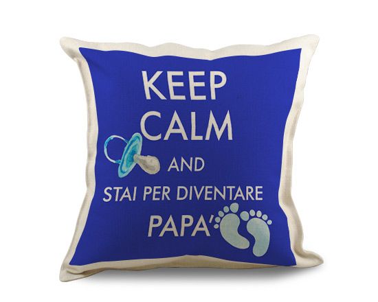 Cuscino quadrato in juta Keep calm dad