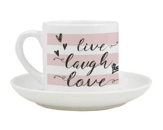 Tazza coffe con grafica romantica