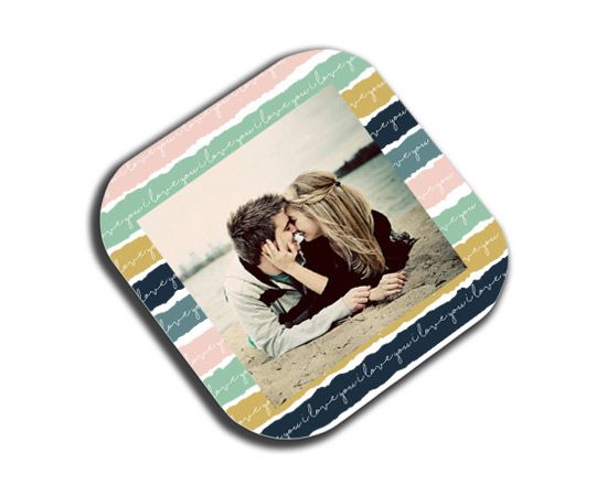 Sottobicchiere masonite quadrato Romantic bands