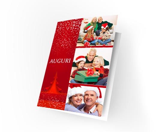 Cards di Natale con grafica dal collage rosso