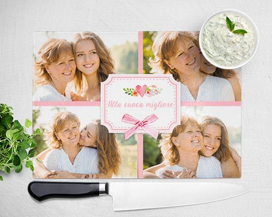 Personalizza il tuo tagliere da cucina con la tua foto più bella. Tutte le immagini sono stampate con collage di foto con colori di altissima qualità e brillantezza