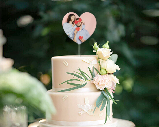 Cake topper cuore per torte nuziali