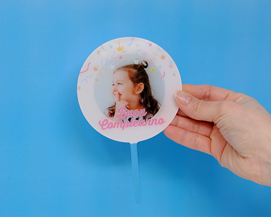 Cake topper tondo per feste di compleanno