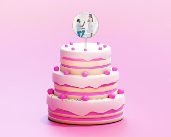 Cake topper tondo per torte nuziali