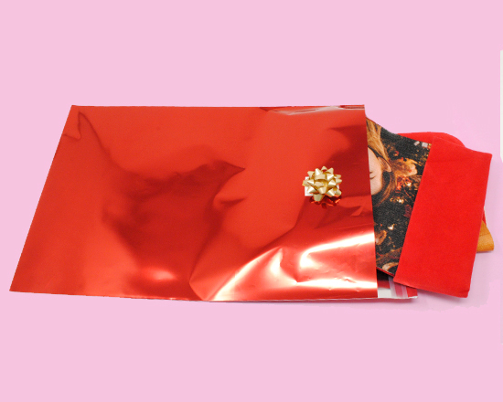 calza natalizia in juta con confezione regalo