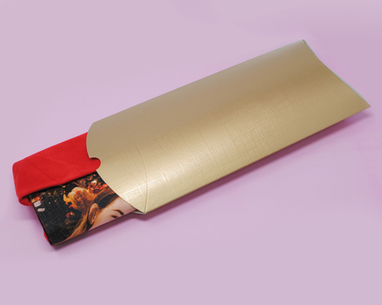 calza natalizia in juta con scatola regalo