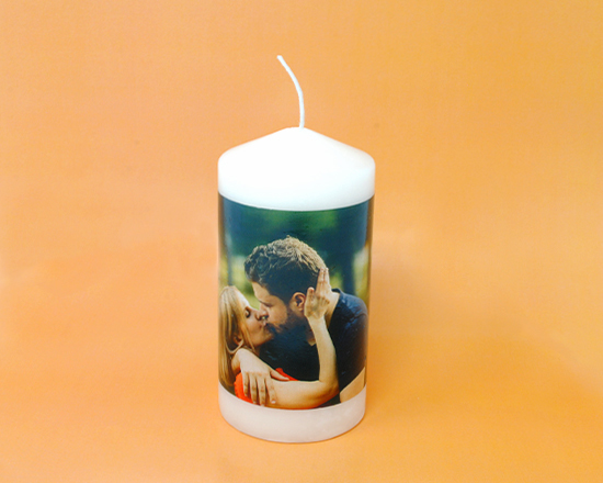 candela personalizzata con foto