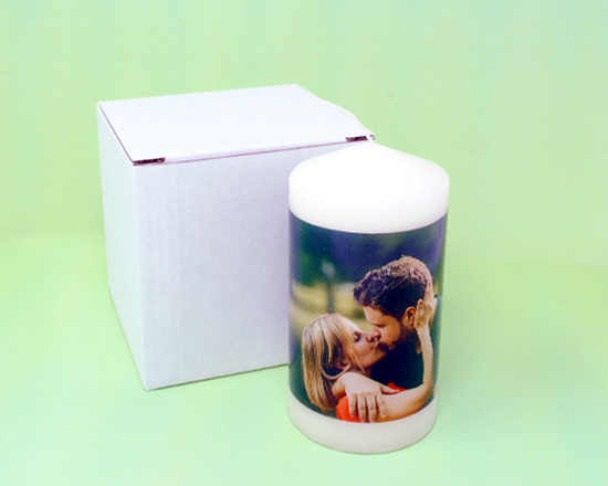 candela personalizzata con scatola