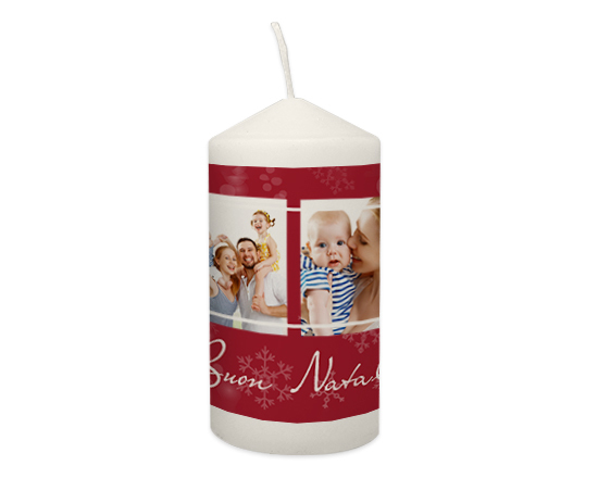 Candela personalizzata Natale 4 riquadri