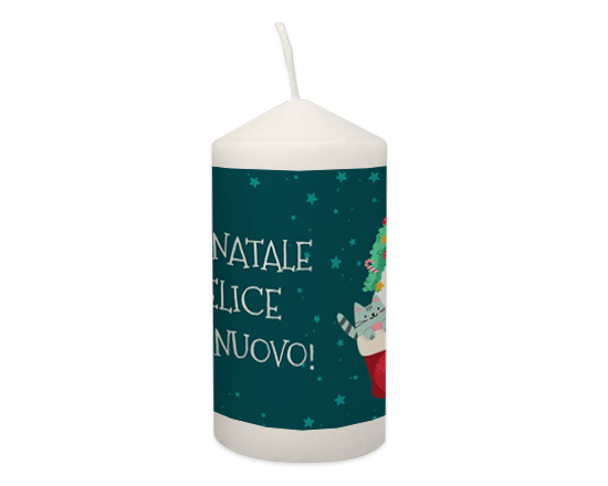 Candela personalizzata buon Natale e felice anno nuovo