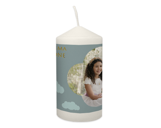 candela personalizzata con grafica per comunione