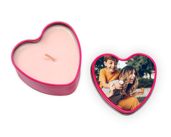 candela fucsia personalizzata con foto