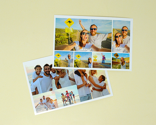 Cartolina collage con foto di viaggi