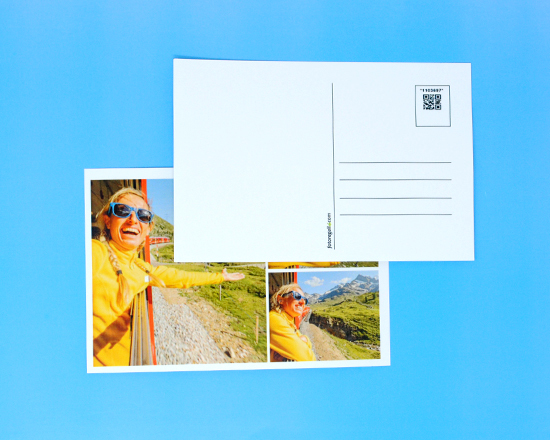 Cartolina collage stampata fronte retro