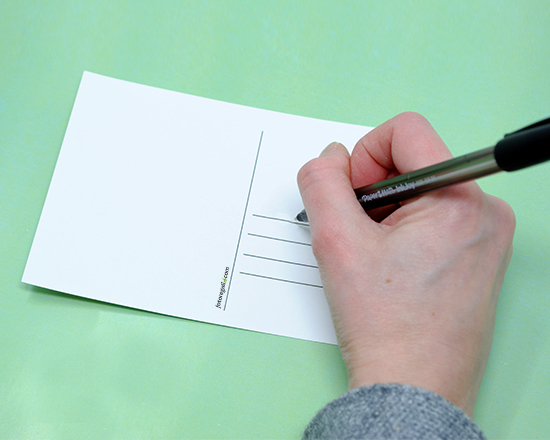 Cartolina personalizzata con la possibilità di scrivere a penna sul retro