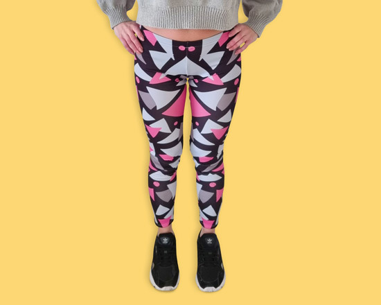 Leggings personalizzati con stampa geometrica taglia L