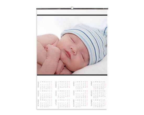 calendario pagina singola con grafica bianca