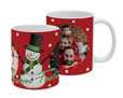 Tazza con pupazzo di neve e pois bianchi