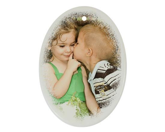 decorazione ovale in ceramica