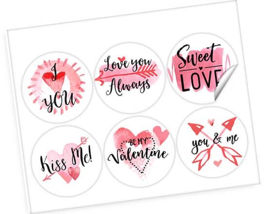 Stickers con frasi d'amore