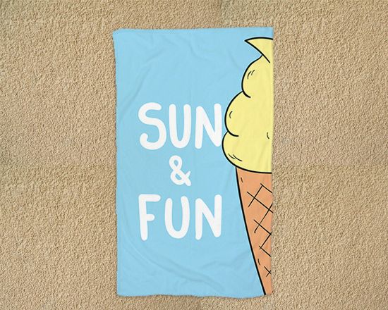 Telo mare large con cono gelato