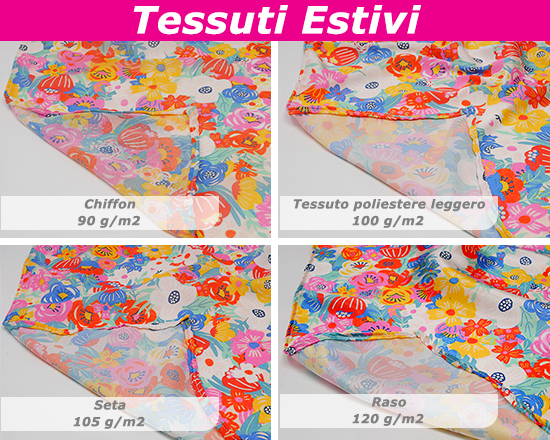 dettaglio tessuti estivi per sciarpa