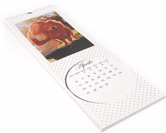 Calendario multipagina slim con grafica rombi
