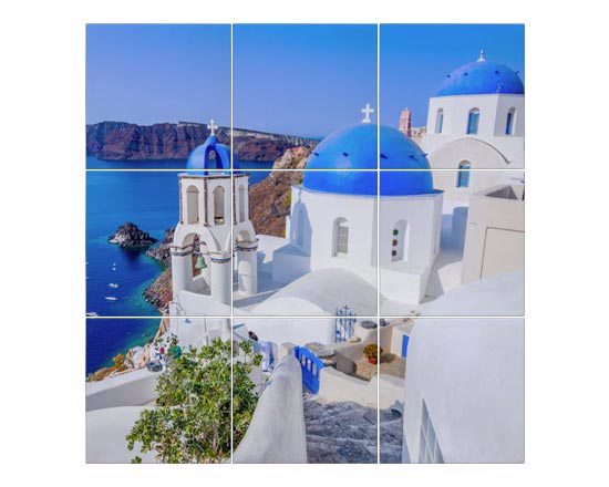 Mosaico composto da 9 piastrelle in ceramica personalizzate con foto