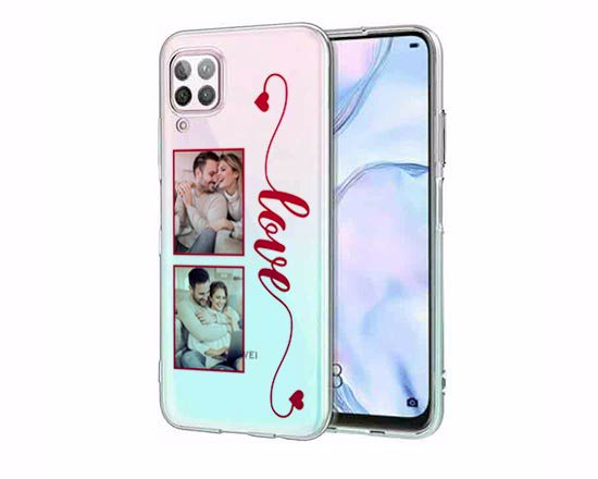 Cover huawei P40 Lite, trasparente. Flessibile e leggera da personalizzare con 2 foto