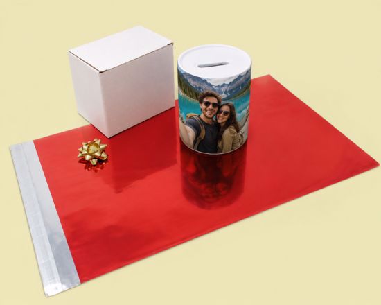 salvadanaio personalizzato con scatolina e confezione regalo