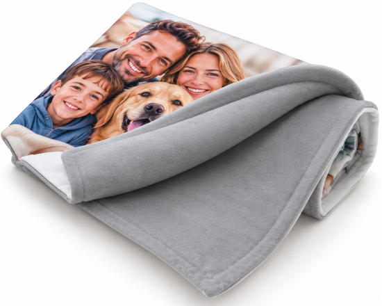 coperta personalizzata doppio strato con retro colorato