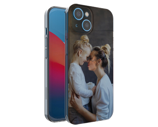 Cover iphone 15 plus con foto di mamma e figlia