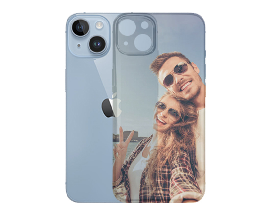 Cover trasparente per iphone 14 plus con foto di coppia