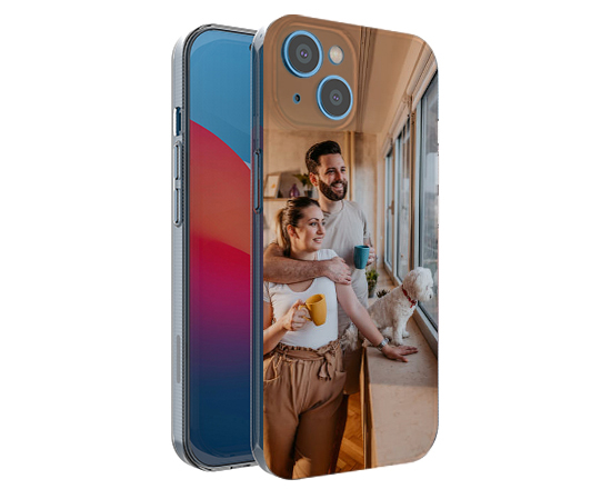 Cover trasperente per iphone 14 plus stampata con bianco coprente