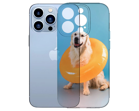 Cover trasparente iPhone 14 pro max con foto di cane