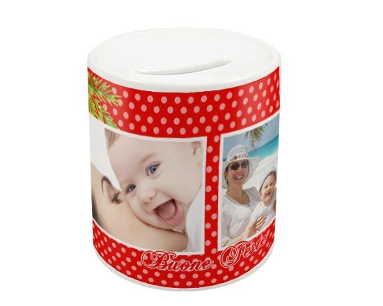 Salvadanaio in ceramica personalizzato con foto