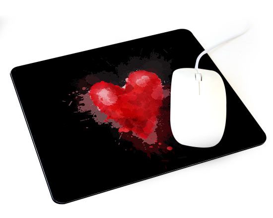 Tappetino mouse rettangolare Black love