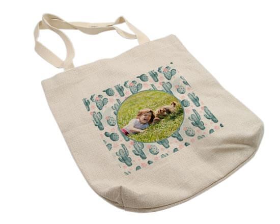 Borsa shopper con cactus verdi