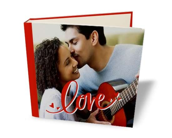 Album fotografico quadrato con grafica di S. valentino simply Love