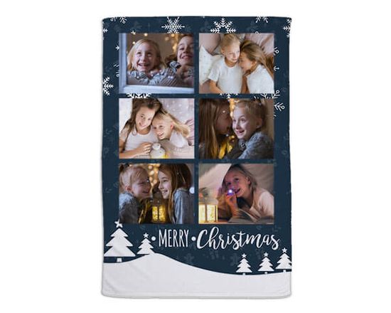 coperta in pile con grafica natalizia