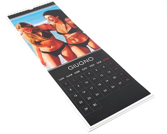 calendario slim con grafica elegante nera