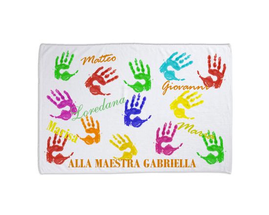 La calda coperta con le impronte colorate