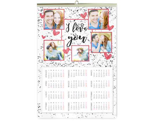 Calendario A3 pagina singola I love you collage